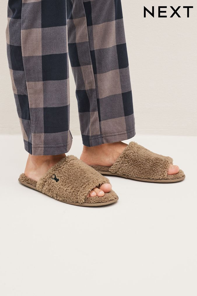 Buy Men s Natural Sliders Slippers Online Next UK