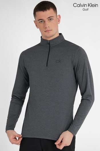 Calvin Klein Golf Grey Newport Half Zip Sweat Top (D32320) | £34