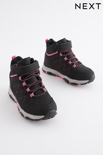 Black/Pink Waterproof Thermal Lined Hiker Boots worry (D32348) | £40 - £47