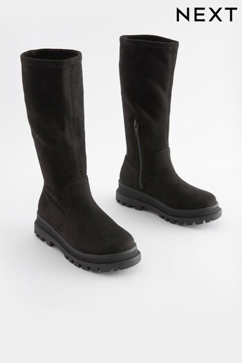 Black Tall Pull On Boots (D32360) | £36 - £43