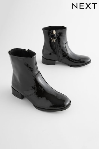 Black Patent Occasion Heeled Boots (D32361) | £33 - £40