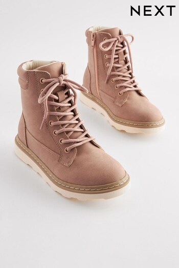 Pink Lace-Up Boots (D32372) | £34 - £41