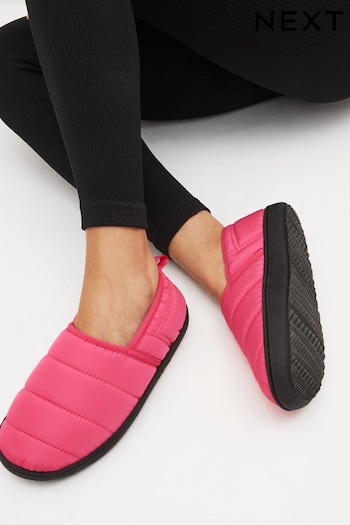 Pink Water Repellent Quilted Slippers (D32408) | £24