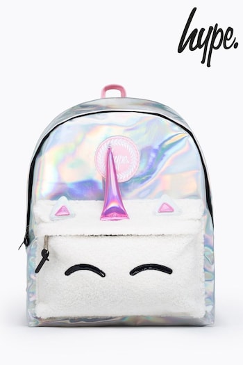 Hype. Silver/Pink Iridescent Borg Unicorn 3D Backpack (D32415) | £30