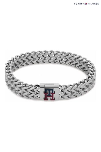 Tommy Hilfiger Gents Silver Tone Jewellery Monogram Bracelet (D32469) | £69