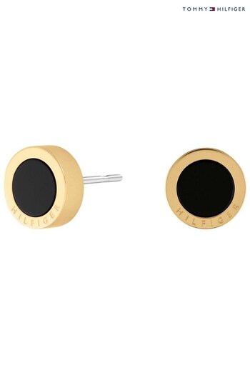 Tommy Hilfiger Ladies Gold Tone Jewellery Iconic Circle Earrings (D32472) | £69