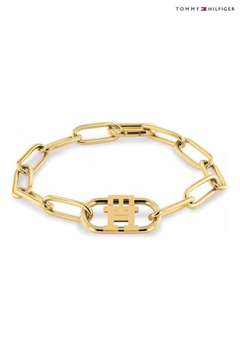 Tommy Hilfiger Ladies Gold Tone Jewellery Monogram Bracelet (D32482) | £79