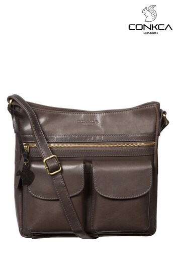 Conkca Grey Bon Leather Tote Bag (D32558) | £70