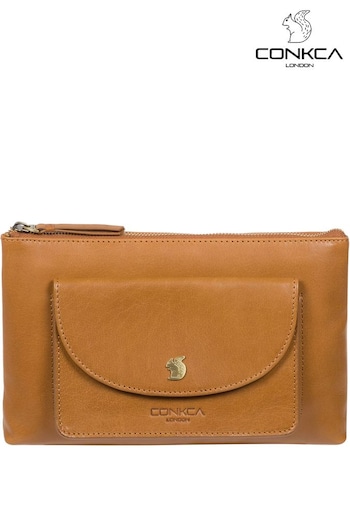 Conkca Treasure Leather Clutch Bag (D32807) | £48