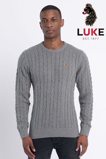 Luke 1977 Grey Aspen Mid Knitted Jumper (D32831) | £80
