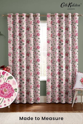 Cath Kidston Pink Tea Rose Made To Measure Curtains (D32890) | £82