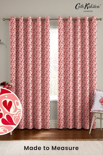 Cath Kidston Red Marble Hearts Made To Measure Curtains (D32896) | £82