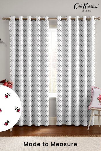 Cath Kidston White Rose Bud Made To Measure Curtains (D32900) | £82