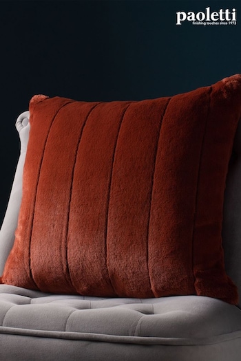 Riva Paoletti Orange Empress Large Alpine Faux Fur Cushion (D33072) | £22