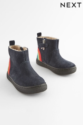 Navy Rainbow Standard Fit (F) Suede Chelsea Boots (D33317) | £32 - £36