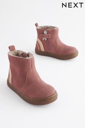 Pink Standard Fit (F) Suede Chelsea Boots (D33330) | £32 - £36