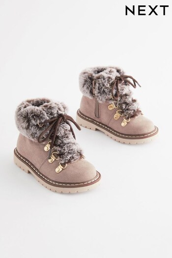 Mink Brown Lace-Up Hiker Boots (D33335) | £28 - £32