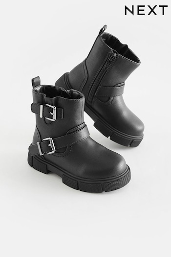 Black Biker Boots Night (D33345) | £28 - £32