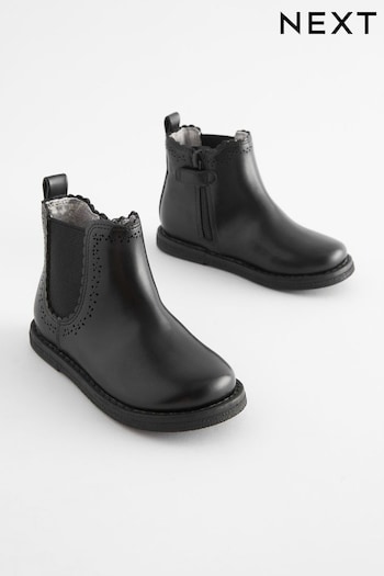 Black Standard Fit (F) Cut-Out Detail Chelsea Boots (D33353) | £28 - £32