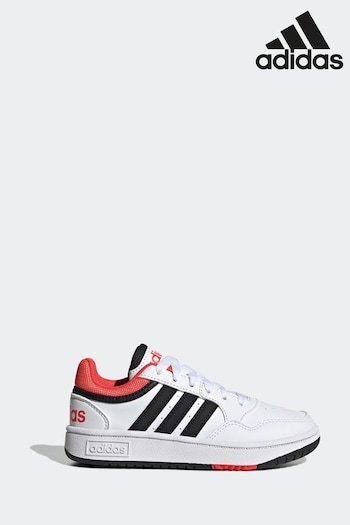 adidas White Hoops Kids Trainers (D33576) | £33