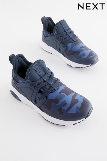 Blue Camouflage Elastic Lace Trainers (D33726) | £26 - £34