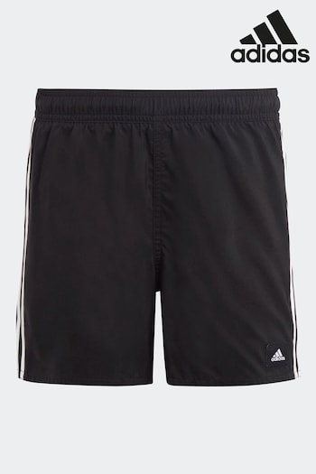 adidas cream Black 3-Stripes Swim Shorts (D33732) | £23