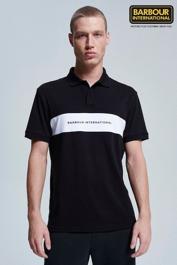 Barbour® International Bar Polo Black Shirt (D33774) | £60
