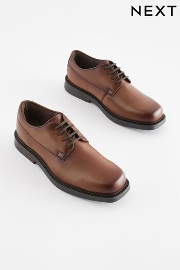 Tan Brown Leather Square Toe Shoes (D33936) | £35 - £45