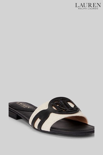 Lauren Ralph Lauren Alegra Canvas Leather Sliders (D33972) | £119
