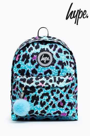 Hype Unisex Blue Ice Leopard Crest Backpack (D33974) | £30
