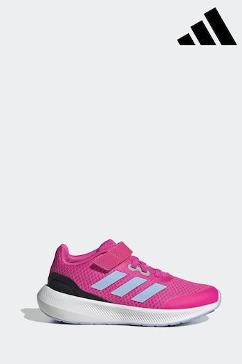 adidas Pink Kids Runfalcon 3.0 Sport Running Elastic Lace Top Strap Trainers (D33990) | £33