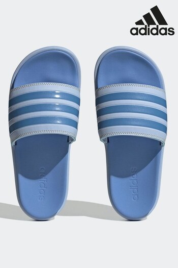 adidas Blue Sportswear Swim Adilette Platform Slides (D34091) | £45