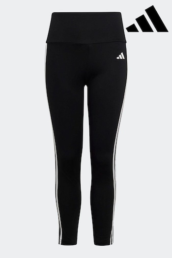 two-tone Black Sportswear Essentials Aeroready 3-Stripes High-Waisted Leggings (D34237) | £18