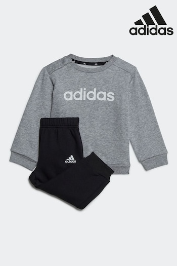 adidas college Grey Infant Sportswear Essentials Lineage Joggers Set (D34257) | £25