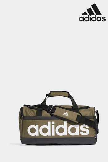 adidas Green Medium Essentials Linear Duffel Bag (D34264) | £30