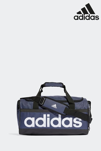 adidas Blue Medium Essentials Linear Duffel Bag (D34265) | £30