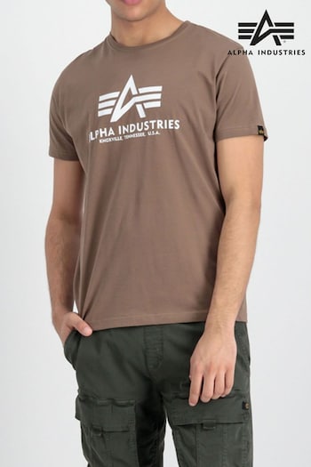 Alpha Industries Logo Taupe T-Shirt (D34323) | £30