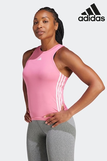 adidas Pink Performance Training Aeroready Train Essentials Regular 3-stripes Vest Top (D34376) | £23