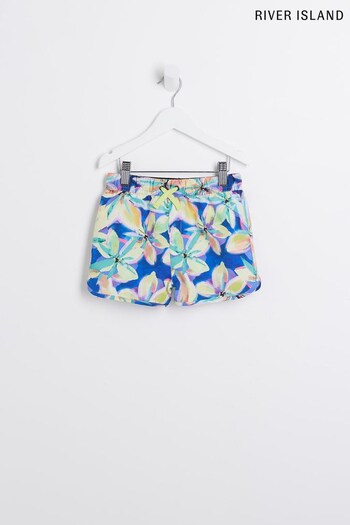 River Island Blue Boys Floral Swim Shorts (D34451) | £12