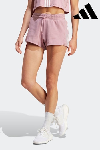 adidas Pink Performance Train Essentials Cotton 3-stripes Pacer Shorts (D34511) | £28
