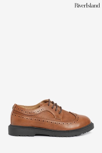 River Island Brown Boys Lace-Up Brogues (D34540) | £25