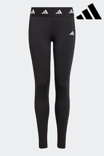adidas Black Sportswear Apple Aeroready Techfit Long Kids Leggings (D34602) | £25