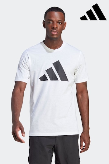 adidas White Train Essentials Feelready Logo Training T-Shirt (D34604) | £25