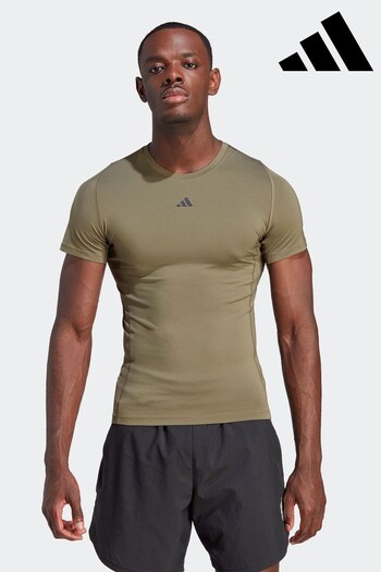 adidas Green Performance Techfit Training T-Shirt (D34615) | £25
