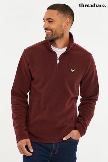 Threadbare Red Quarter Zip Fleece Sweatshirt (D34671) | £20
