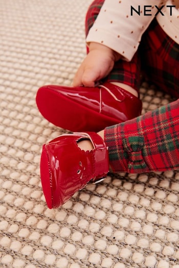 Red Baby T-Bar Shoes (0-24mths) (D34688) | £12
