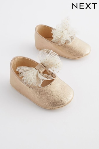 Gold Ballet Occasion Baby Shoes (0-18mths) (D34698) | £10