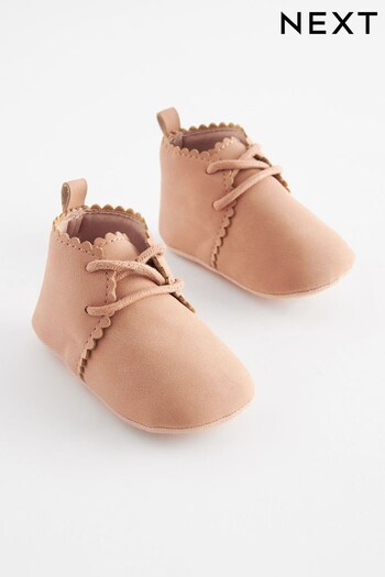 Tan Brown Lace Up Baby colour-block Boots (0-24mths) (D34701) | £10