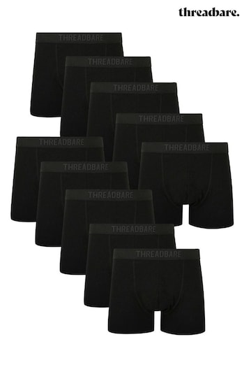 Threadbare Black Hipster Trunks 10 Pack (D34772) | £52