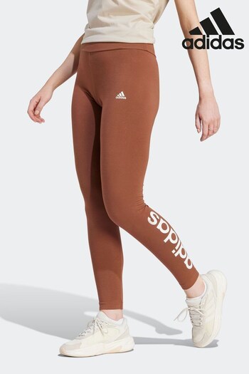 adidas Brown Sportswear Essentials High-waisted Logo Leggings (D34776) | £23